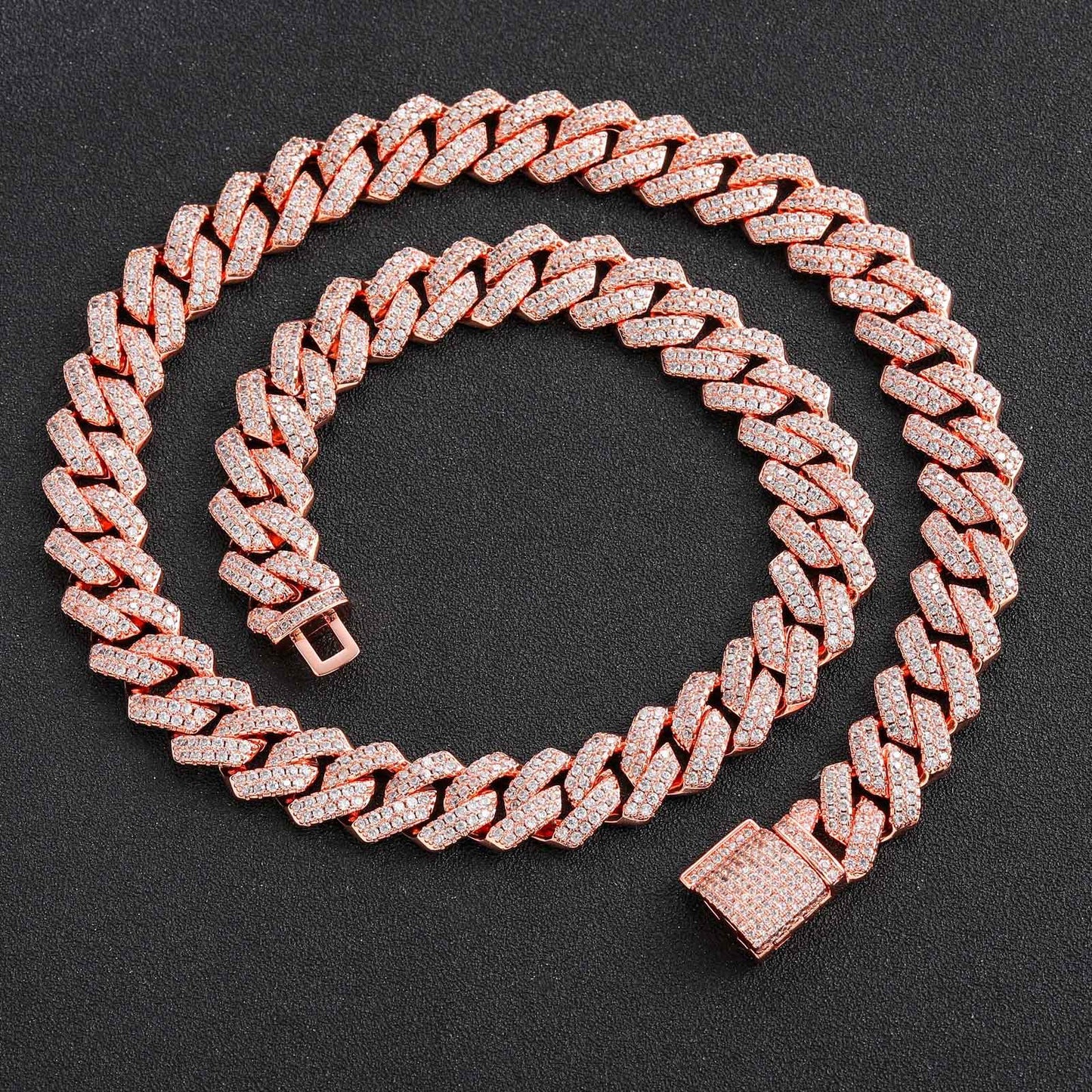 14mm Copper and Zirconia Diamond Cuban Chain