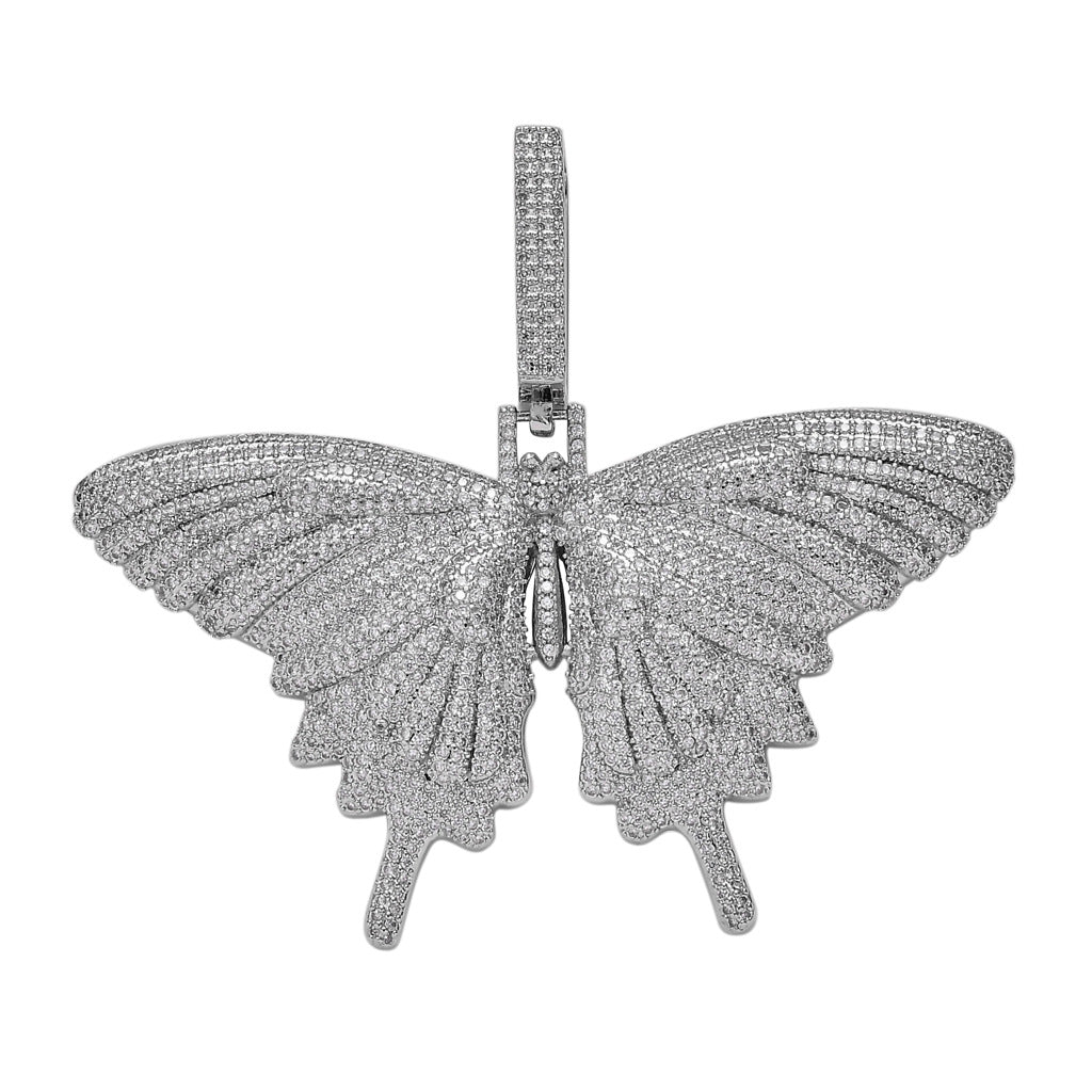 Colorful Butterfly Pendant with Micro-Set Zirconia