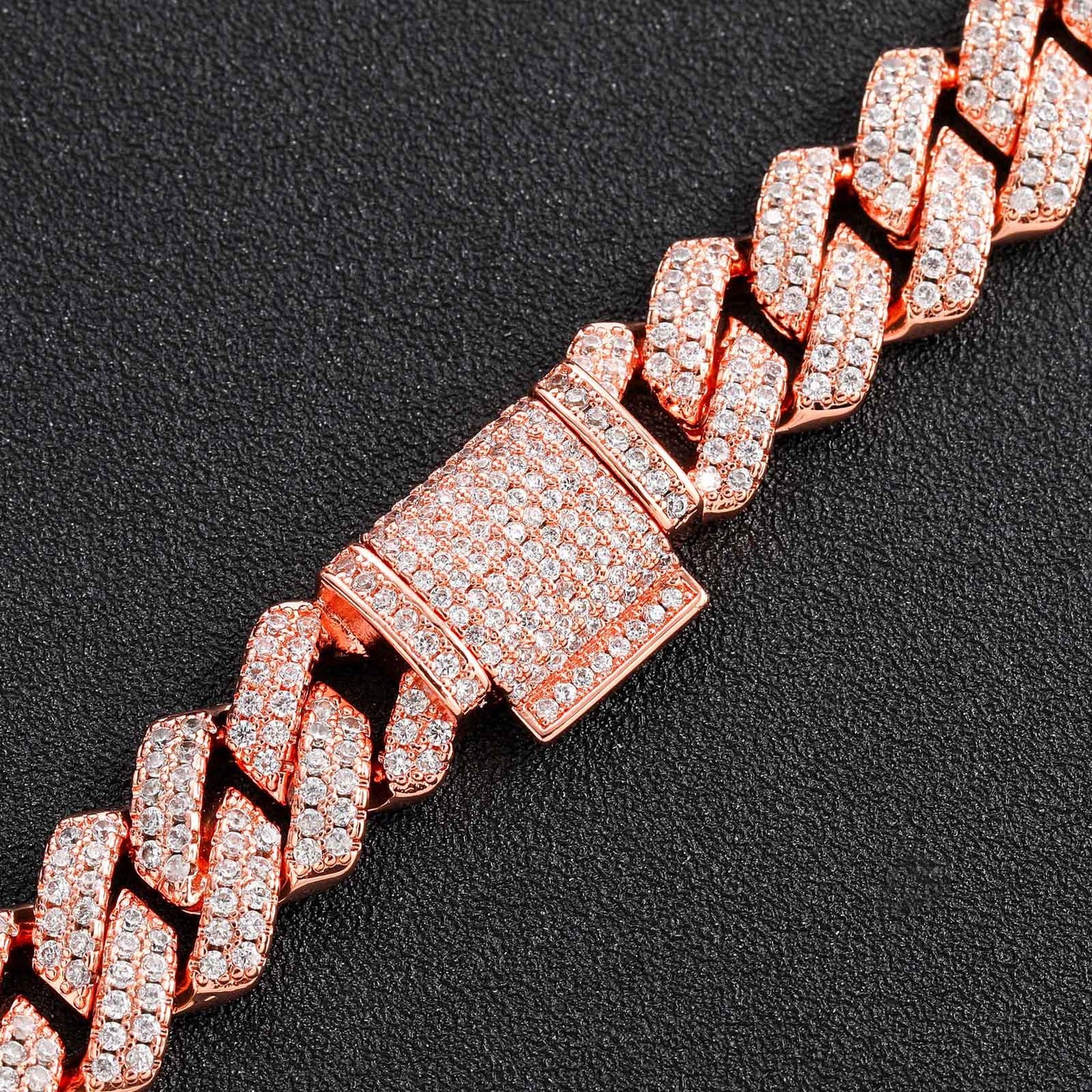 14mm Copper and Zirconia Diamond Cuban Chain