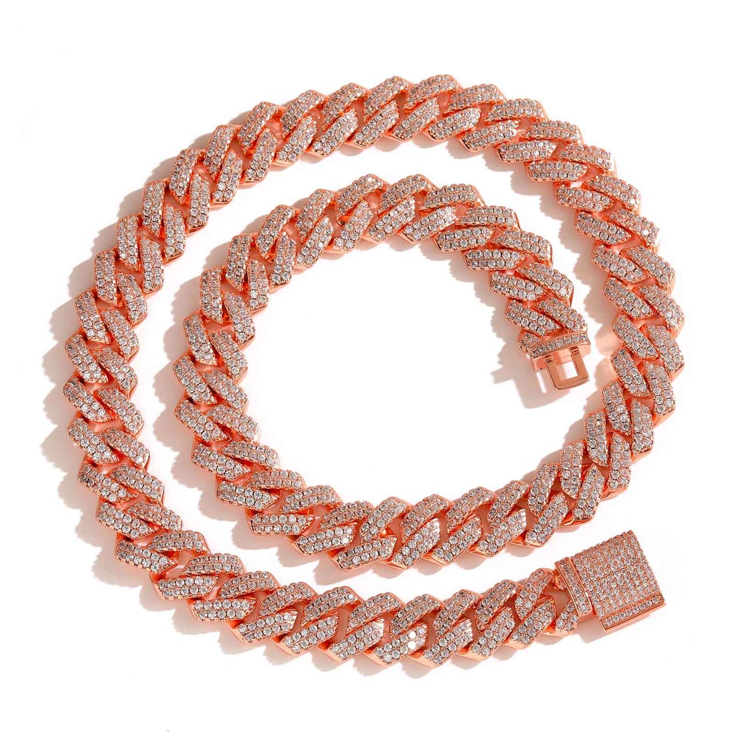 14mm Copper and Zirconia Diamond Cuban Chain