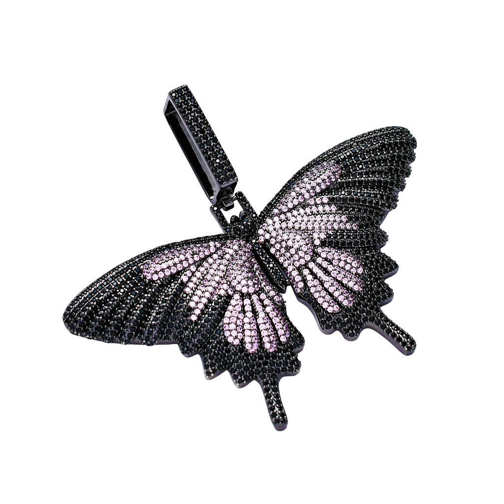 Colorful Butterfly Pendant with Micro-Set Zirconia