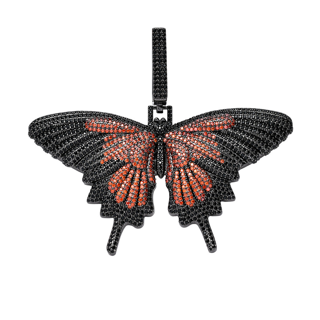 Colorful Butterfly Pendant with Micro-Set Zirconia