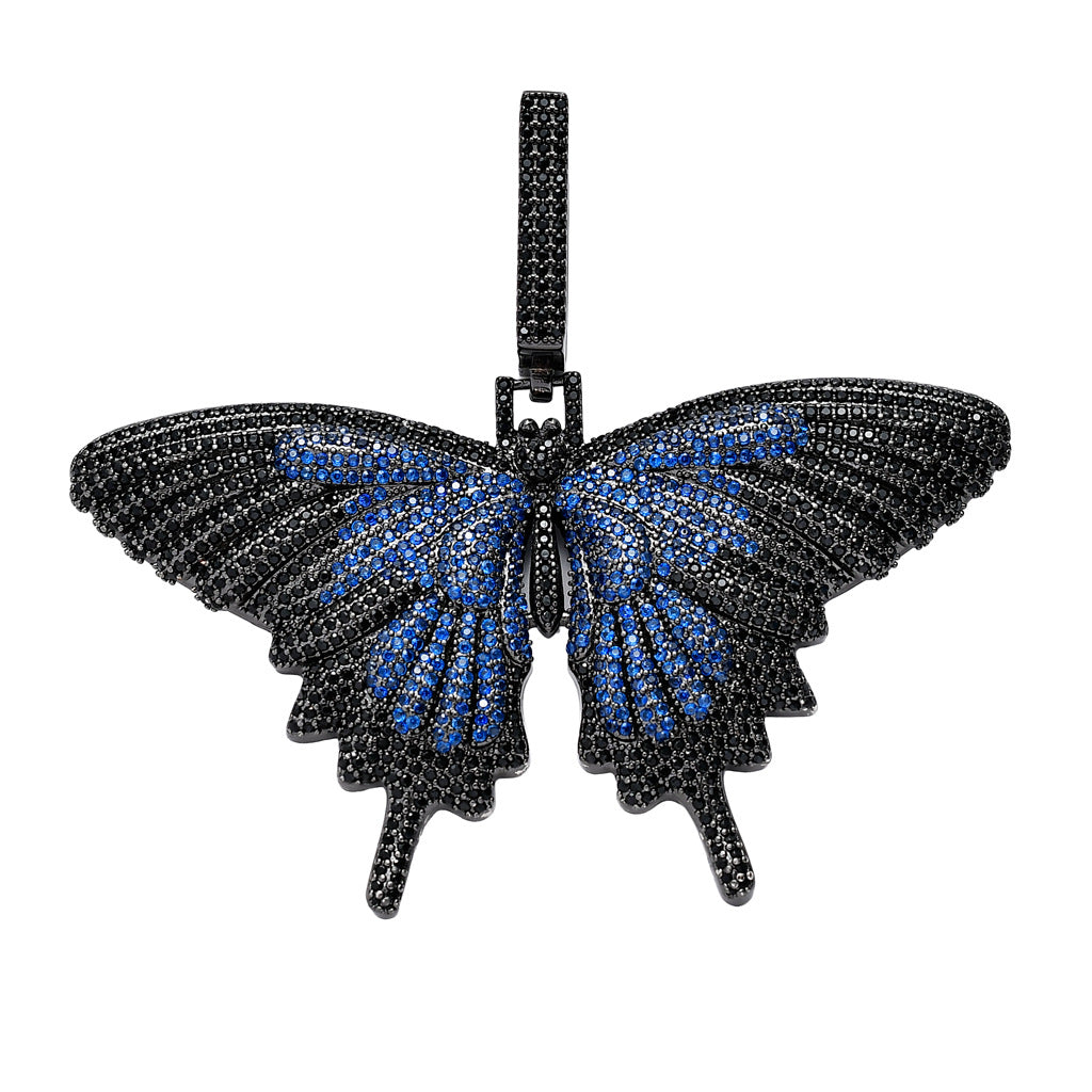 Colorful Butterfly Pendant with Micro-Set Zirconia