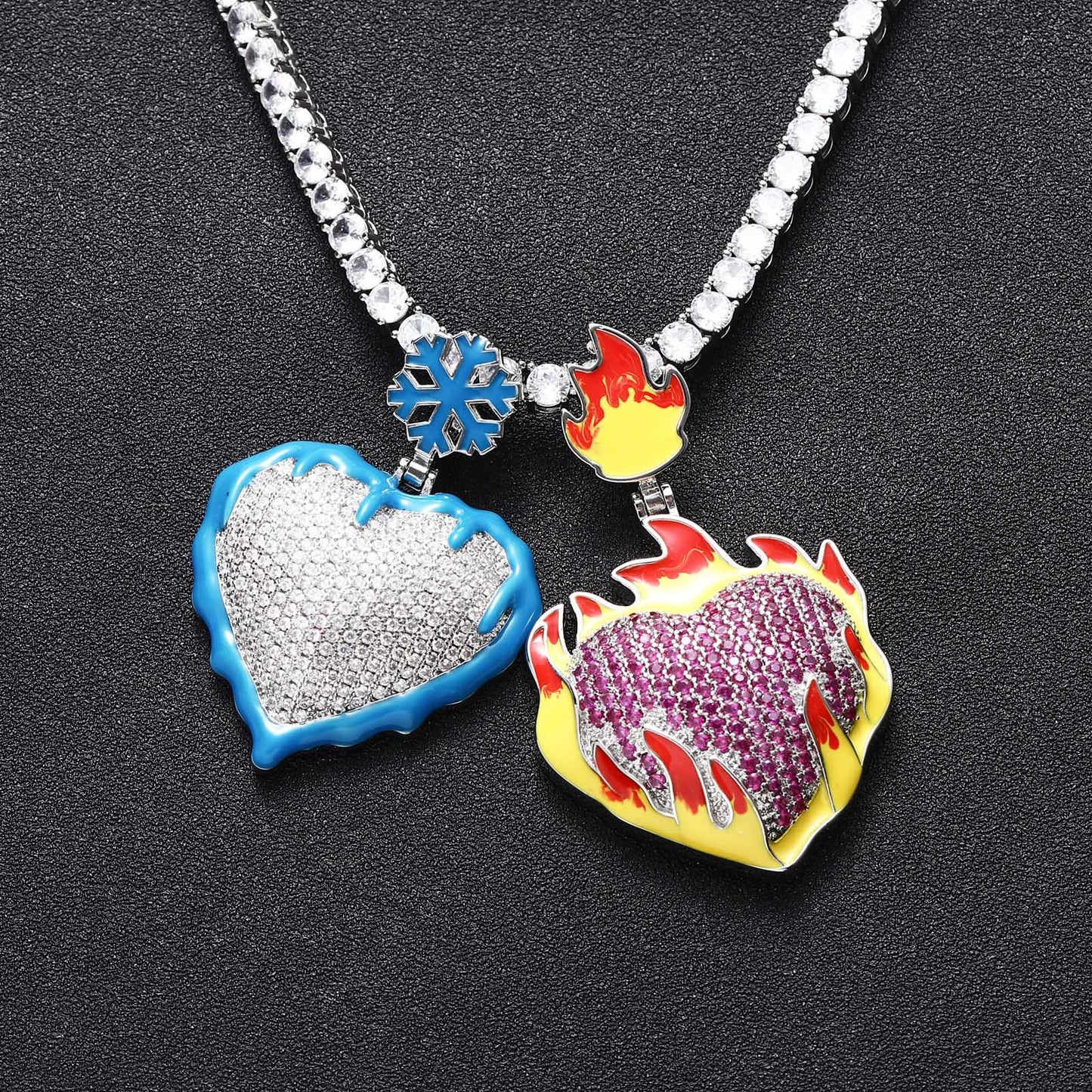 Luminous Personalized Micro-Set Zirconia Heart Pendant