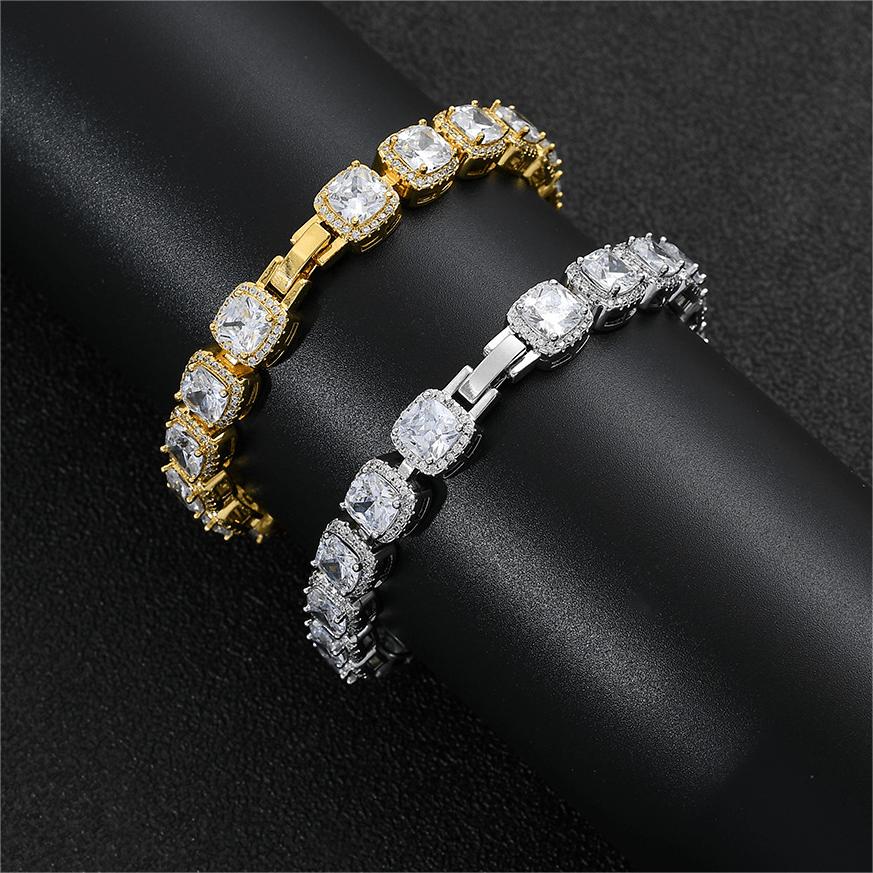 10mm Zirconia Square Tennis Chain Bracelet