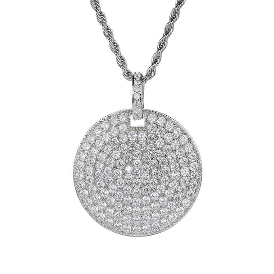 Zircon Round Military Pendant