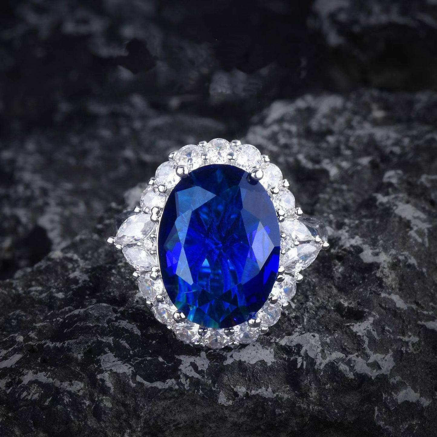 925 Sterling Silver sapphire Ring