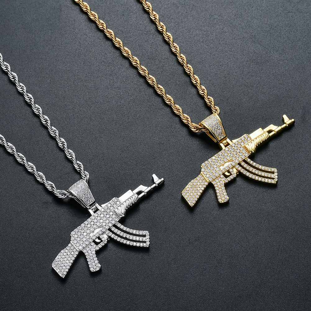 men's model gun pendant