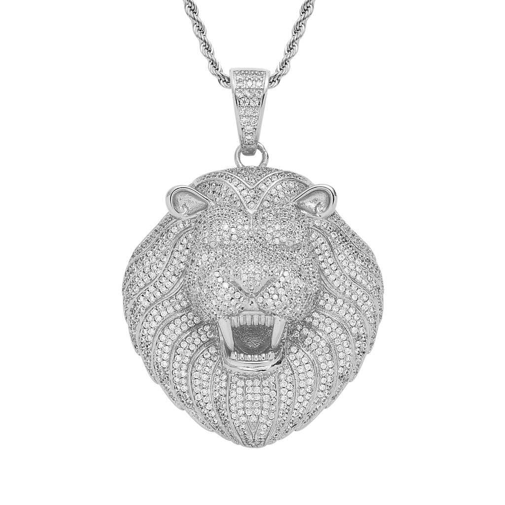 micro zirconia lion head pendant