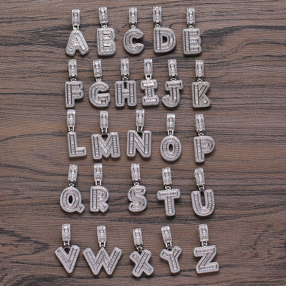 Ice Candy 26 Alphabet Bronze with Zirconia Pendant