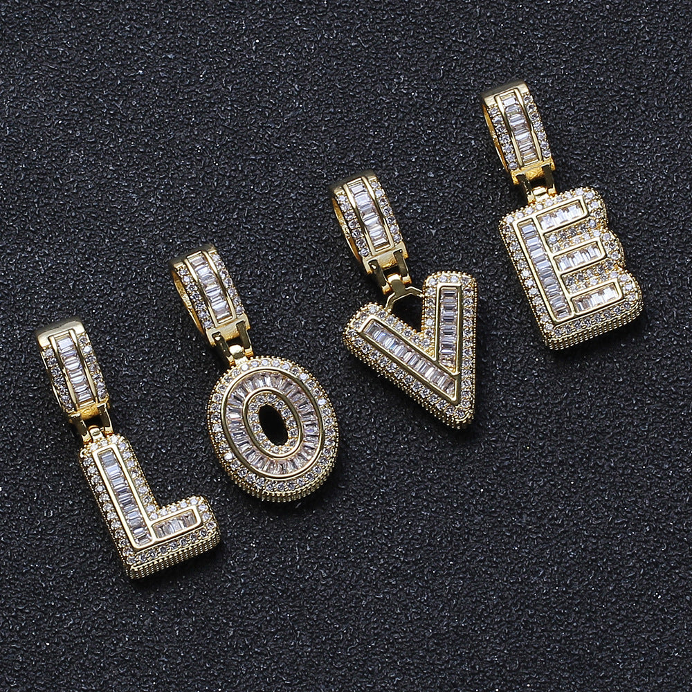 Ice Candy 26 Alphabet Bronze with Zirconia Pendant