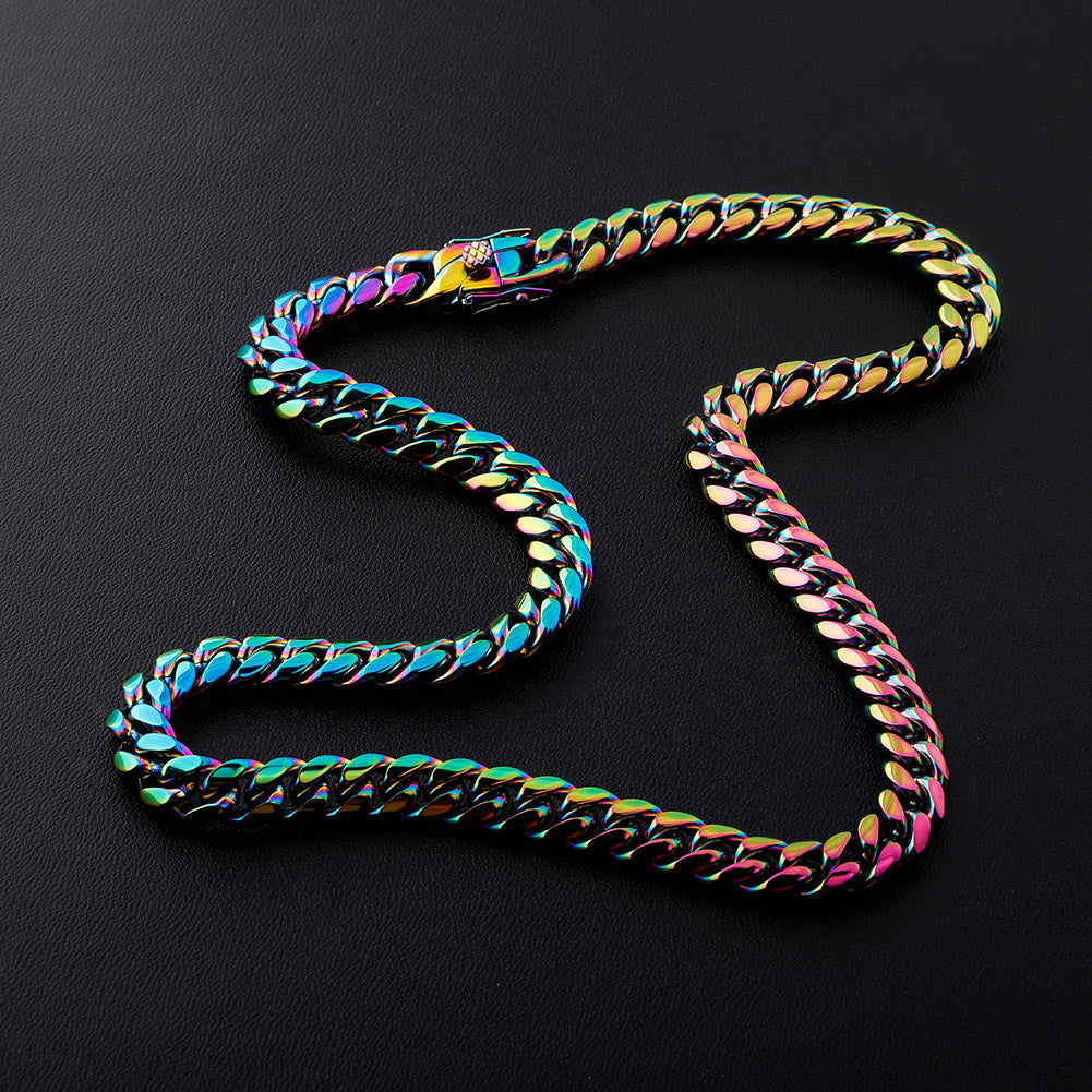 Titanium steel quenched colored Cuban chain