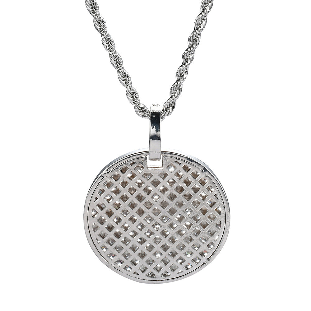 Zircon Round Military Pendant