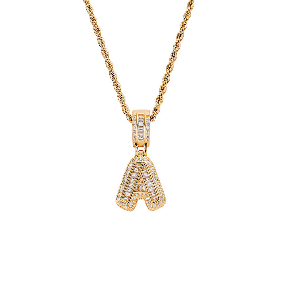 Ice Candy 26 Alphabet Bronze with Zirconia Pendant