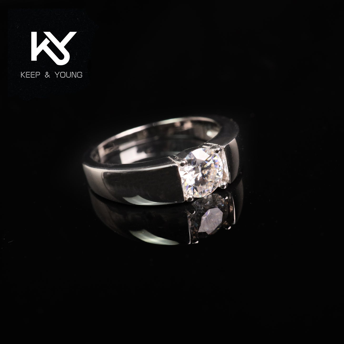 Moissanite Ring for Women Men Hip Hop