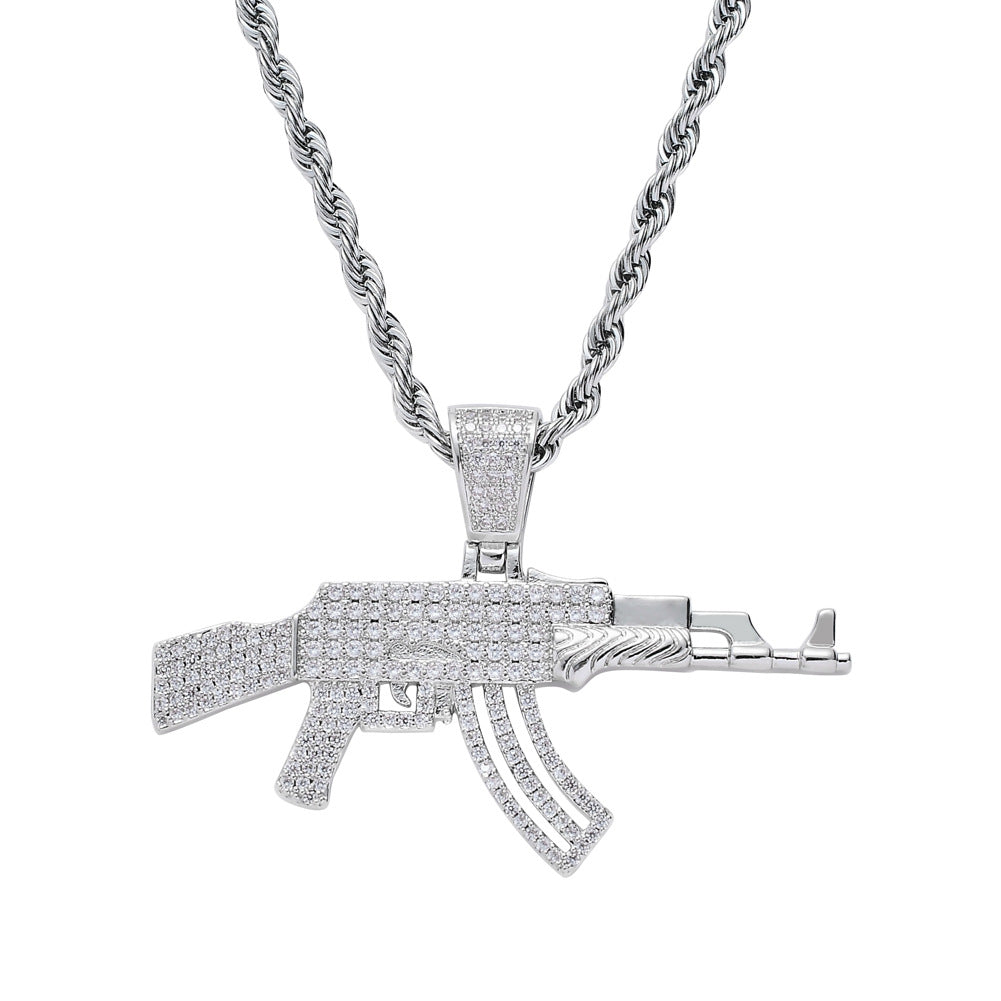 men's model gun pendant