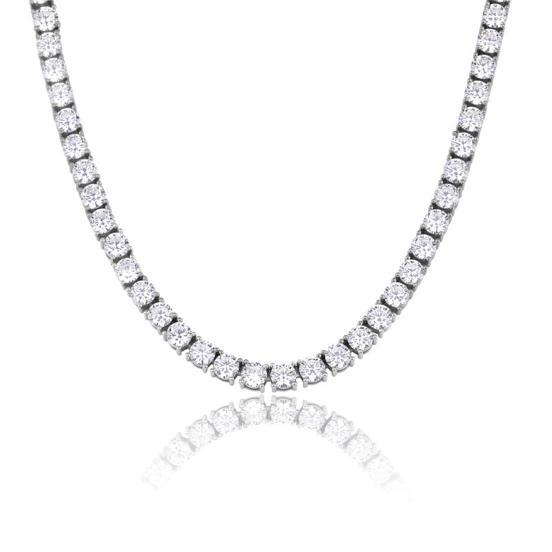 S925 sterling silver 3-5mm moissanite tennis chain