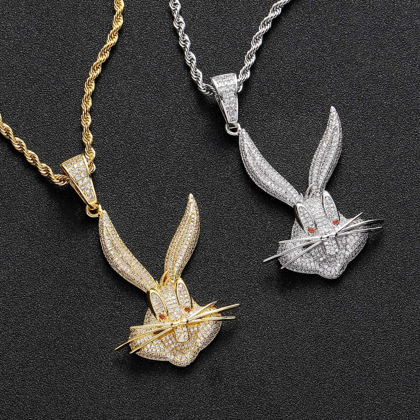 Bugs Bunny Hip Hop Pendant with Micro Zirconia