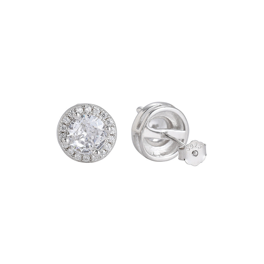 S925 silver with zirconia hiphop personality earrings