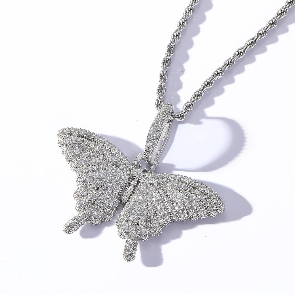 Butterfly Pendant with Zirconia