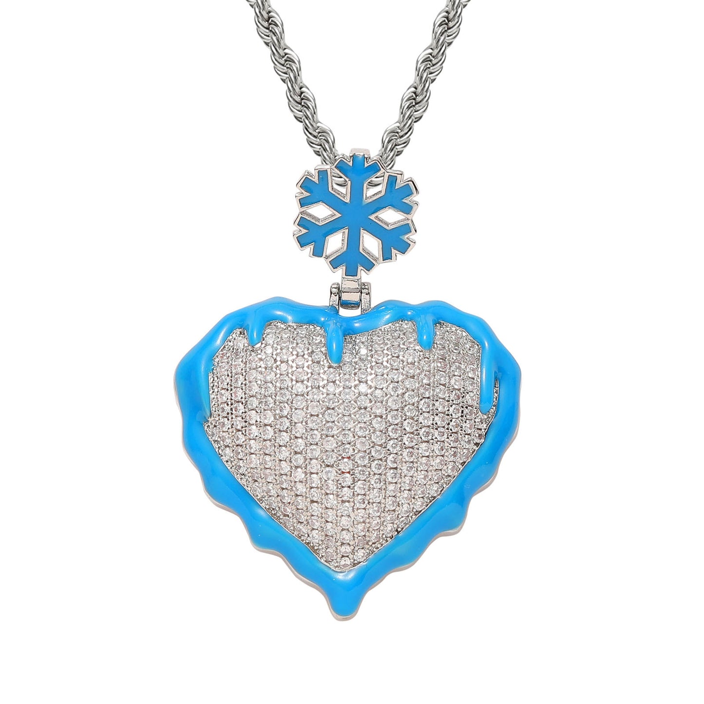 Luminous Personalized Micro-Set Zirconia Heart Pendant