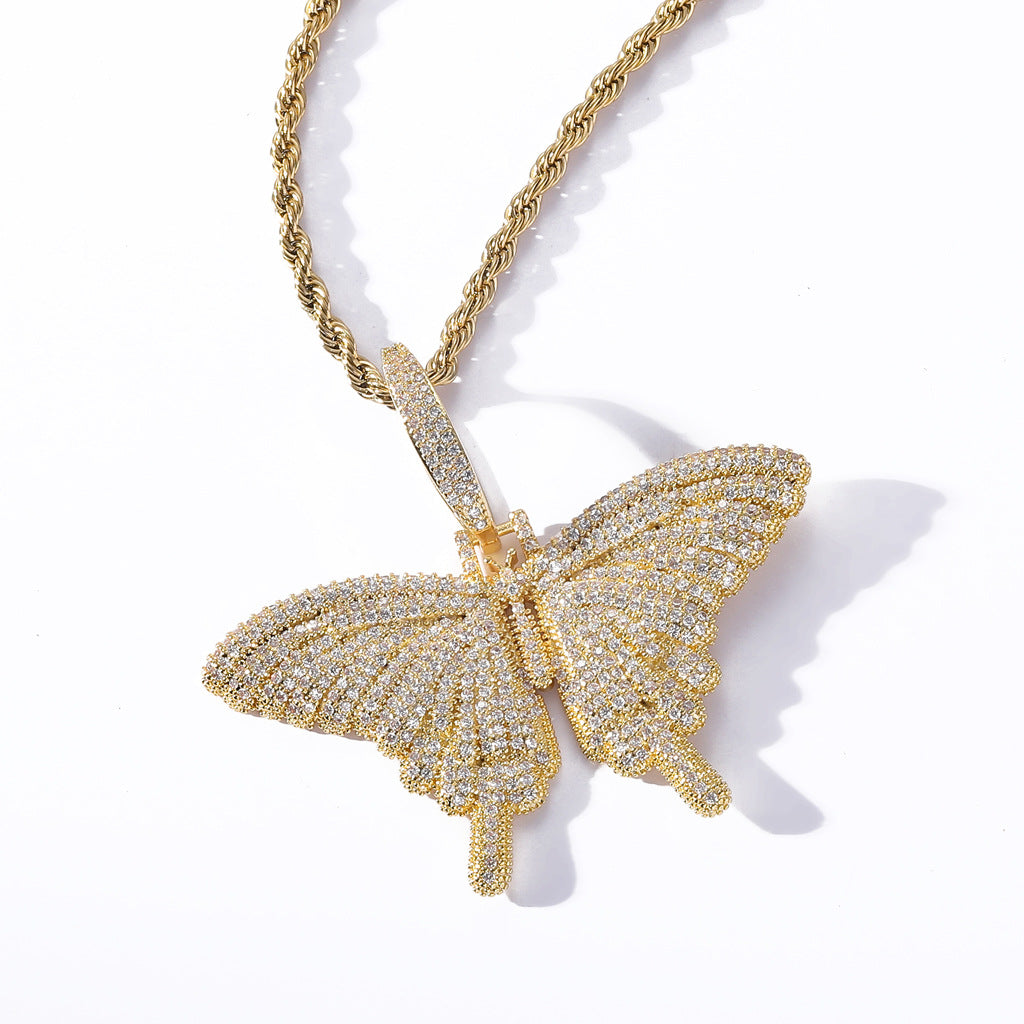 Butterfly Pendant with Zirconia