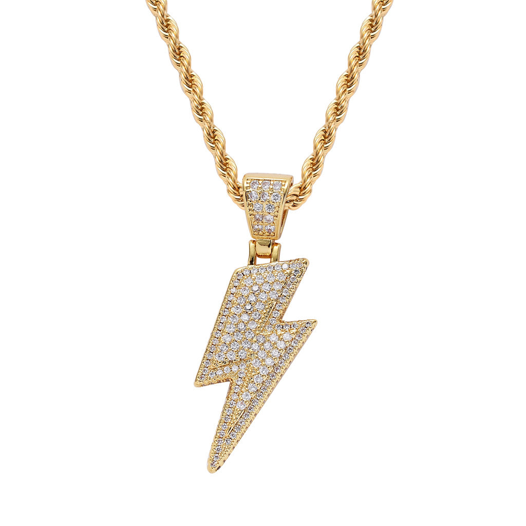 Micro Zirconia Bicolor Lightning Pendant