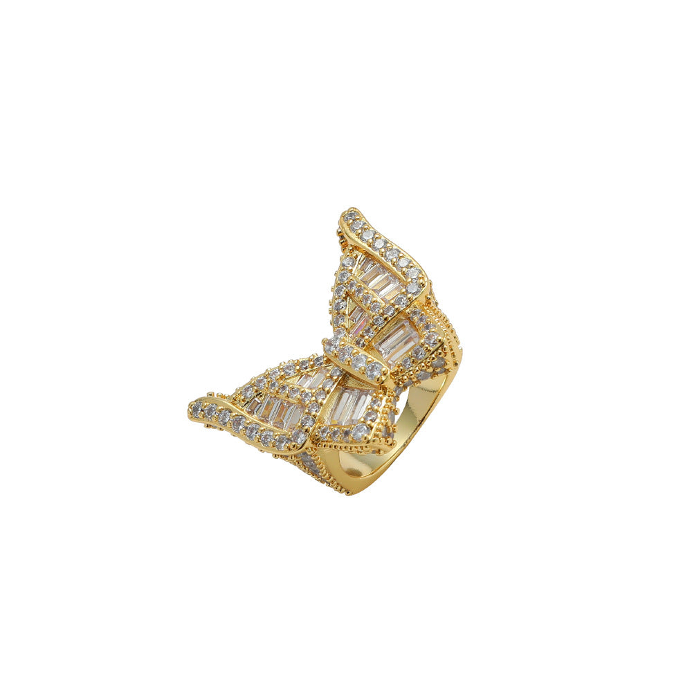 Micro Zirconia Butterfly Ring