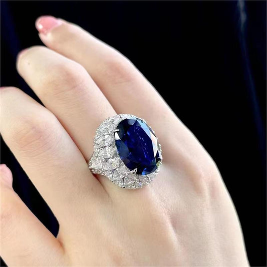 925 Sterling Silver sapphire Ring