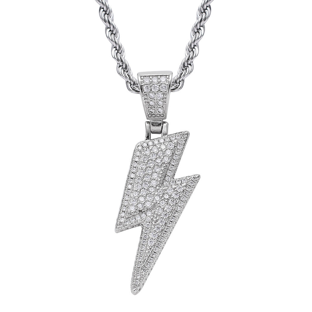 Micro Zirconia Bicolor Lightning Pendant